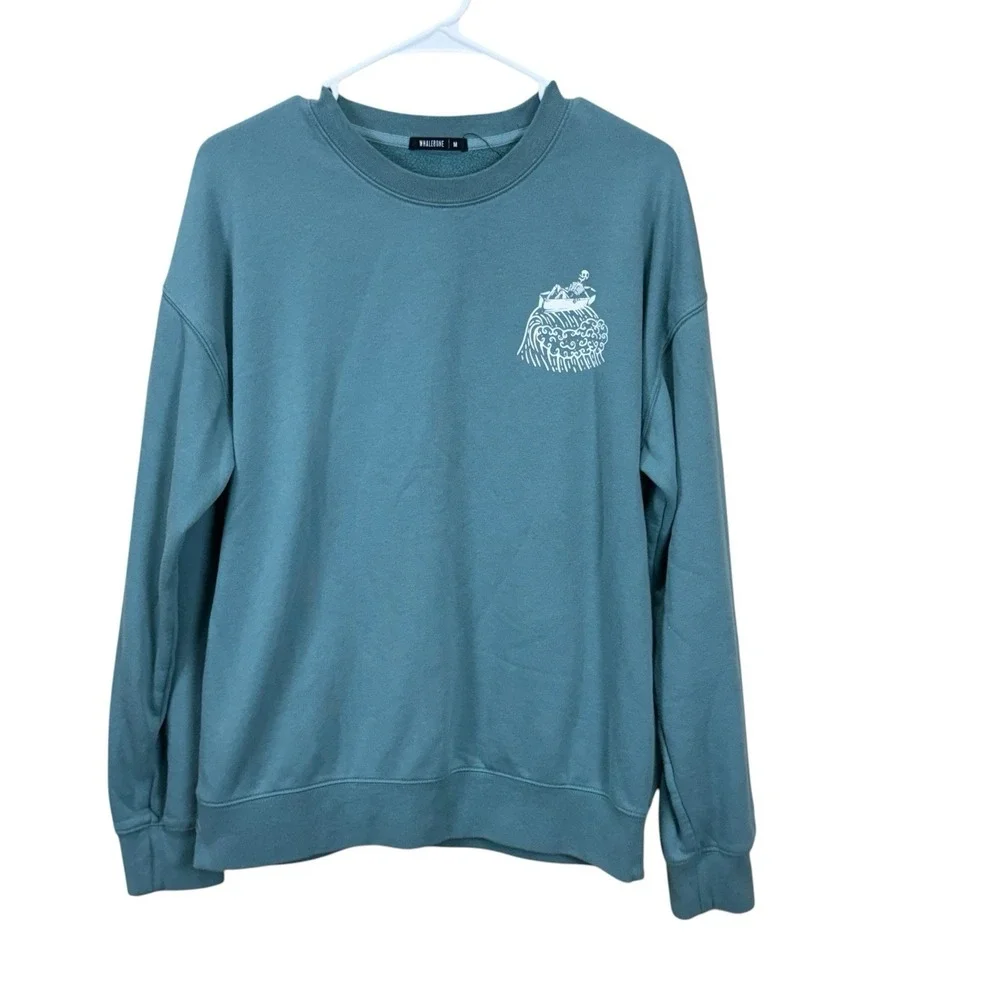 Whalebone Surf Shop Sweatshirt Mens Medium Green Crewneck Independent Trading Co
